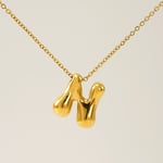 Gold color / 1 Piece Simple Series Daily Letter N Titanium Steel  Gold Color Unisex Pendant Necklaces Picture14